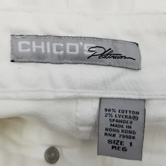 CHICO'S Platinum Premium Charm Fit Boot Cut Jeans Size 1 - US 8 - Picture 5 of 7